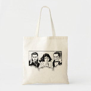 Retro Polyamory - Throuple - Spooning - Triad Tote Bag