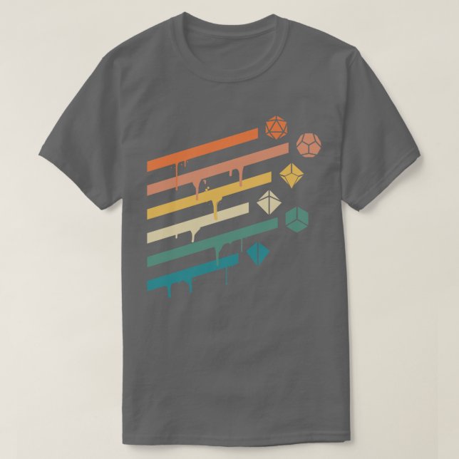Retro Polyhedral Dice Set Ray Tabletop RPG Addict T-Shirt (Design Front)