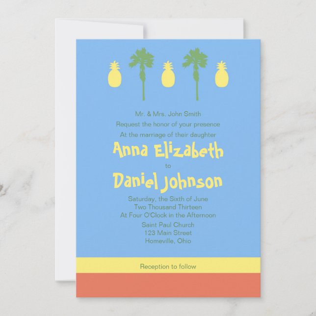 Retro Polynesia Invitation (Front)