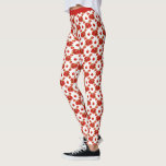 Retro Pomegranate Red Fruit Orchard Pattern Leggings<br><div class="desc">Not just athletic leggings for yoga or workout,  but comfortable and fashionable for outside wear as well. Retro Pomegranate Red Fruit Orchard Pattern Yoga and Workout Leggings.</div>