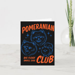 Retro Pomeranian Club Cute Small Dog Club Pet Card
