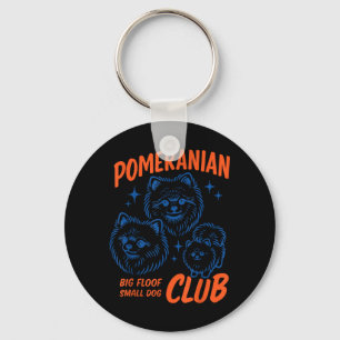 Retro Pomeranian Club Cute Small Dog Club Pet Key Ring