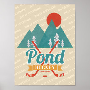 Retro Pond Hockey Do It Outside Poster