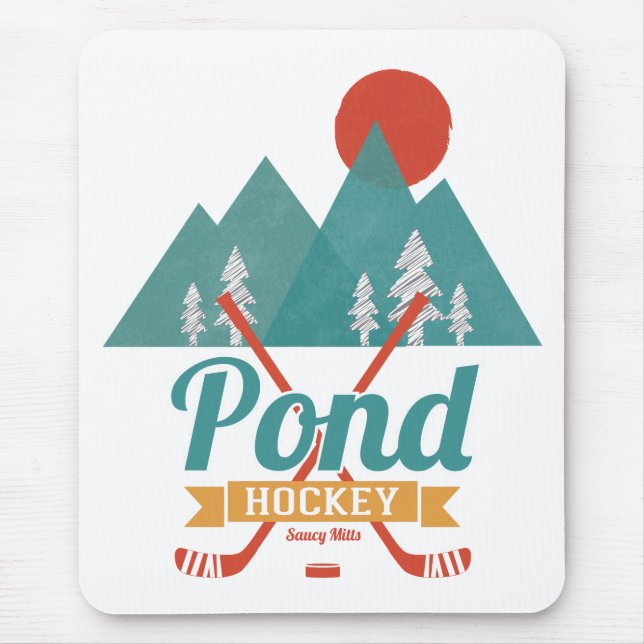 Retro Pond Hockey Mouse Mat (Front)