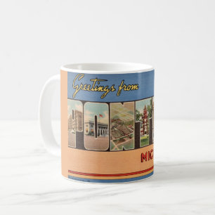 Retro Pontiac Michigan Greeting Coffee Mug