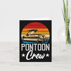 Retro Pontoon Crew Men Funny Boat Captain Boating Card
