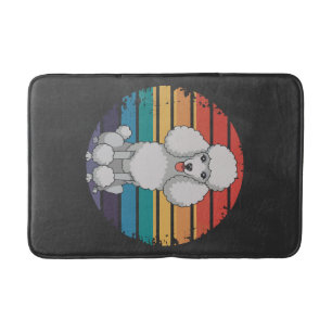 Retro Poodle Lover Dog Gifts for Poodle Owners Men Bath Mat