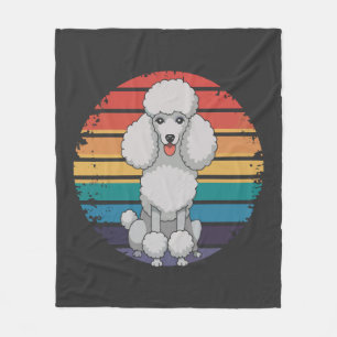 Retro Poodle Lover Dog Gifts for Poodle Owners Men Fleece Blanket