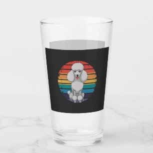 Retro Poodle Lover Dog Gifts for Poodle Owners Men Glass