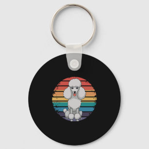 Retro Poodle Lover Dog Gifts for Poodle Owners Men Key Ring