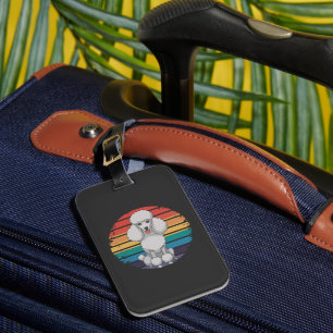 Retro Poodle Lover Dog Gifts for Poodle Owners Men Luggage Tag