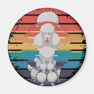 Retro Poodle Lover Dog Gifts for Poodle Owners Men Magnet