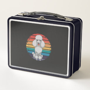 Retro Poodle Lover Dog Gifts for Poodle Owners Men Metal Lunch Box