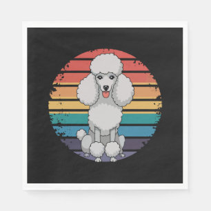 Retro Poodle Lover Dog Gifts for Poodle Owners Men Napkin