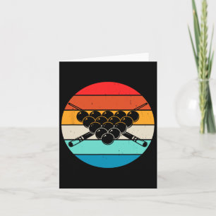 Retro Pool Billiards Design With Cues And Card