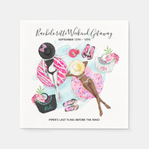 Retro Pool Girls Bachelorette Weekend Party Napkin