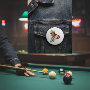 Retro Pool Player Vintage Billiards Sports 7.5 Cm Round Badge