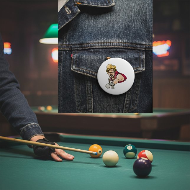 Retro Pool Player Vintage Billiards Sports 7.5 Cm Round Badge (Creator Uploaded)