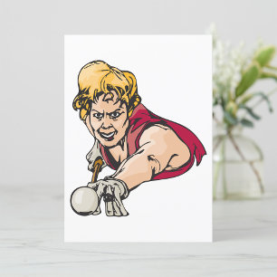 Retro Pool Player Vintage Billiards Sports Invitation