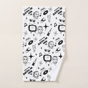 Retro Pop 1950's Style Nostalgic Graphics  Hand Towel