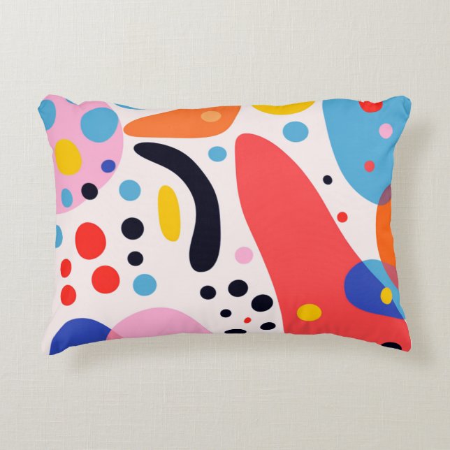 Retro Pop Abstract Blobs Pillow (Front)