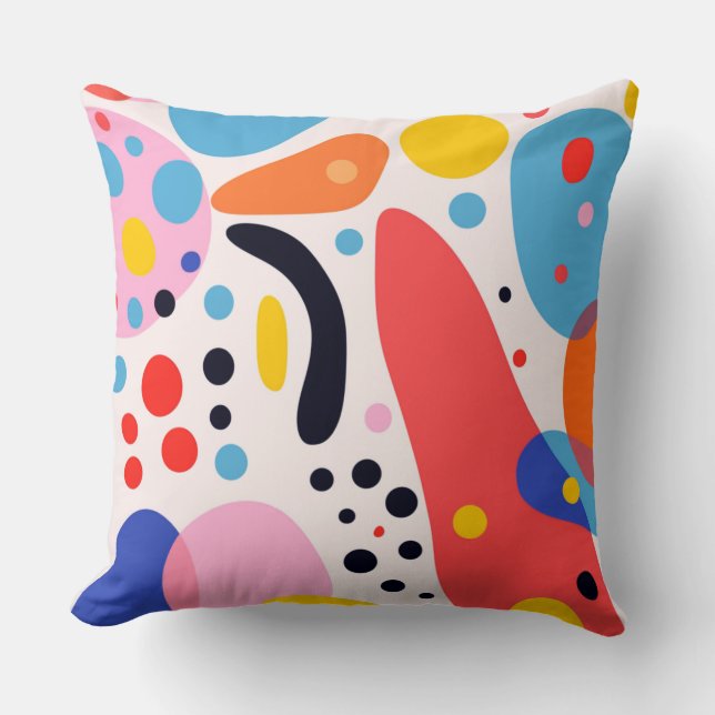 Retro Pop Abstract Blobs Pillow (Front)