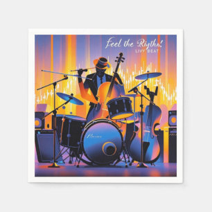 Retro Pop Abstract musical instruments dramatic Napkin