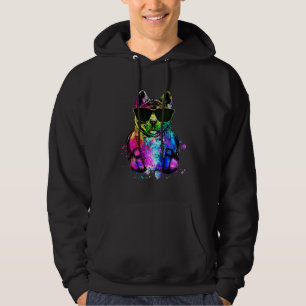 Retro Pop Akita Inu Dog Portrait with Headphones Hoodie