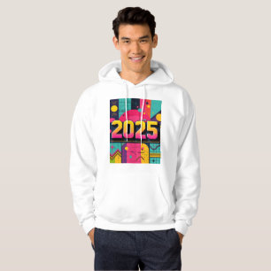 Retro Pop Art 2025 Geometric Pattern Hoodie