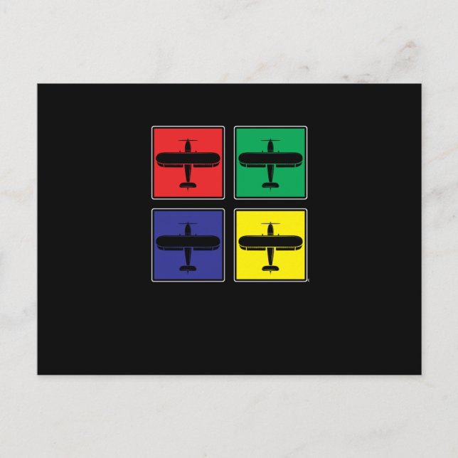 Retro Pop Art Aeroplane Aircraft Mechanic Aviator Holiday Postcard (Front)