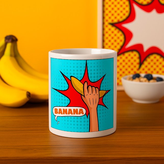 Retro Pop Art Banana Comic Book Style Coffee Mug (Creator Uploaded)