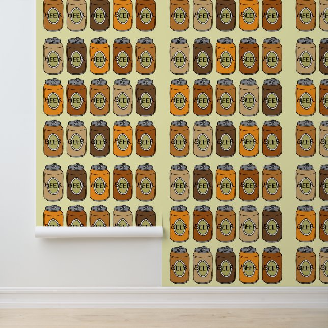 Retro Pop Art Beer Cans Man Cave Wallpaper (Application)