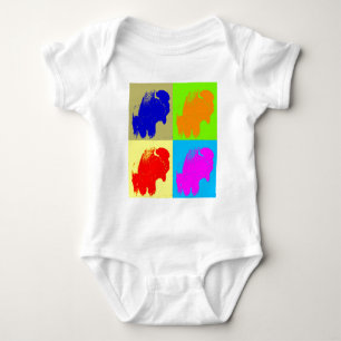 Retro Pop Art Bison Buffalo Artwork Baby Bodysuit