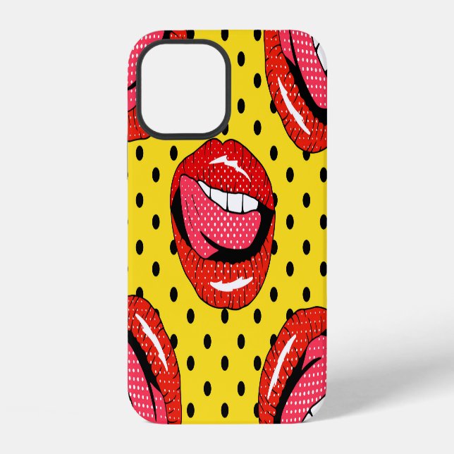 Retro Pop Art: Cartoon Patch Badges iPhone Case (Back)