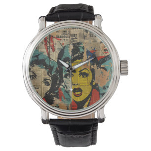 Retro Pop Art Collage Watch