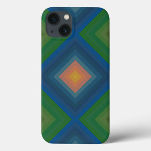 Retro Pop Art Color Stripe Diamond Pattern  iPhone 13 Case