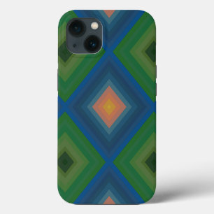 Retro Pop Art Colour Stripe Diamond Pattern iPhone 13 Case