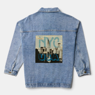 Retro Pop Art Comic New York City NYC USA Denim Jacket