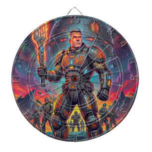 Retro Pop Art Comic Sci Fi Space Alien BBQ Dartboard