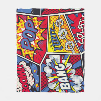 Retro pop art, comic shout pattern. fleece blanket