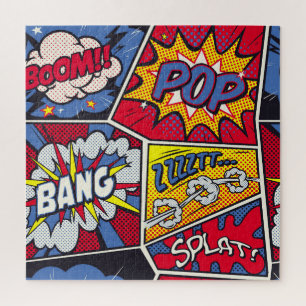 Retro pop art, comic shout pattern. jigsaw puzzle