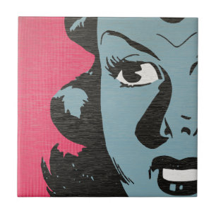 Retro Pop Art - Comic Woman Ceramic Tile