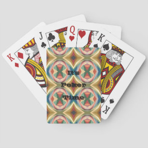 Retro Pop Art Geometric Color Block Pattern  Playing Cards