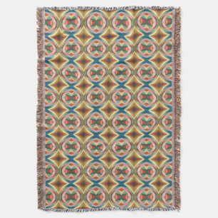 Retro Pop Art Geometric Color Block Pattern Throw Blanket