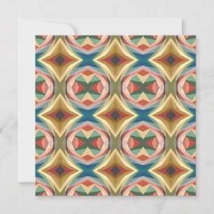 Retro Pop Art Geometric Colour Block Pattern Card