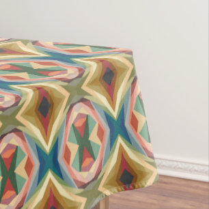 Retro Pop Art Geometric Colour Block Pattern Tablecloth