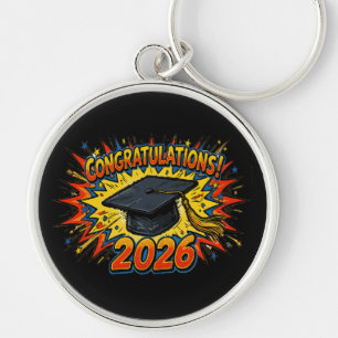 Retro Pop Art Graduation 2026 Key Ring