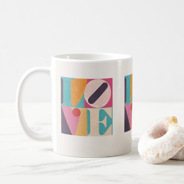 Retro Pop Art LOVE – Valentine’s Day Coffee Mug (With Donut)
