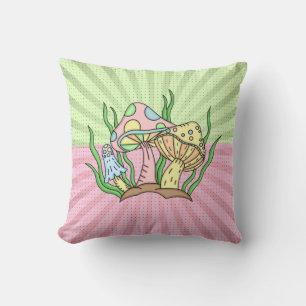 Retro Pop Art Mushrooms   Cushion