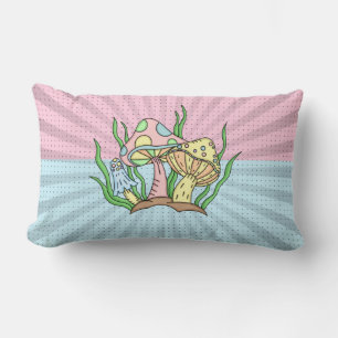 Retro Pop Art Mushrooms   Lumbar Cushion